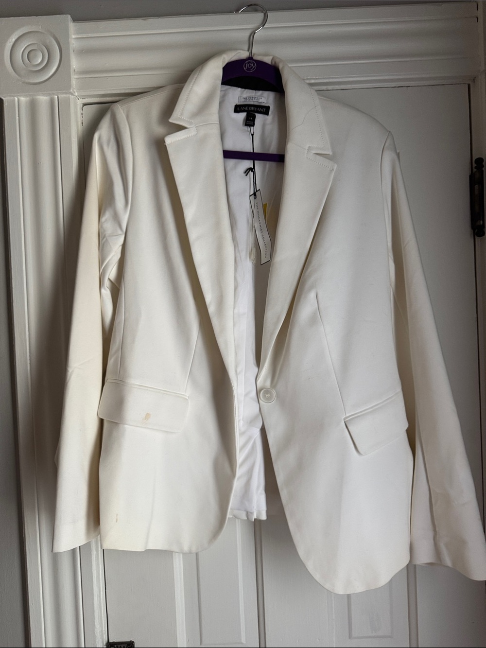 Cream Single-Button Blazer